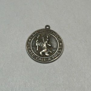 Catholic call a priest vintage medallion pendant sterling silver by creed